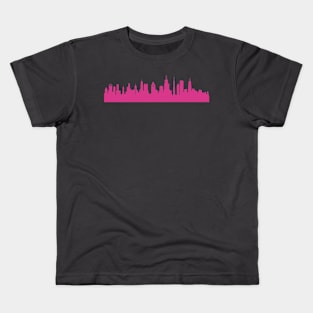 Chicago skyline pink Kids T-Shirt